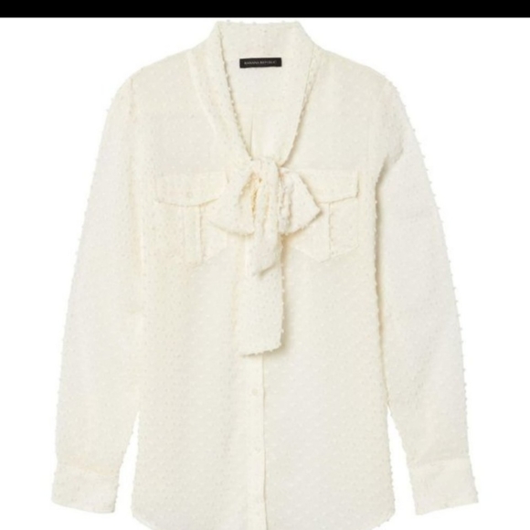 Banana Republic Tie Neck Blouse Dillon Fit - Picture 8 of 12
